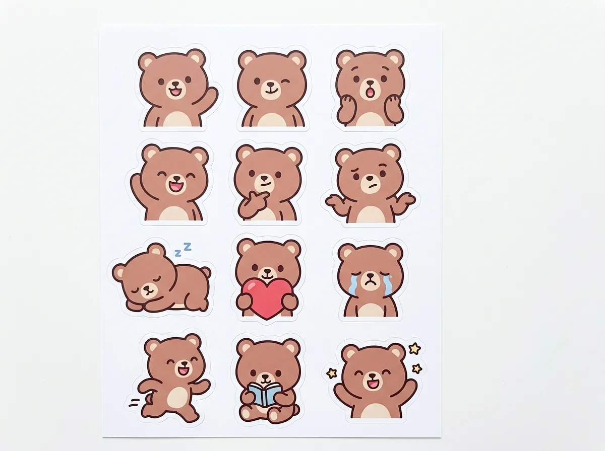 곰돌이 기본 이모티콘 세트