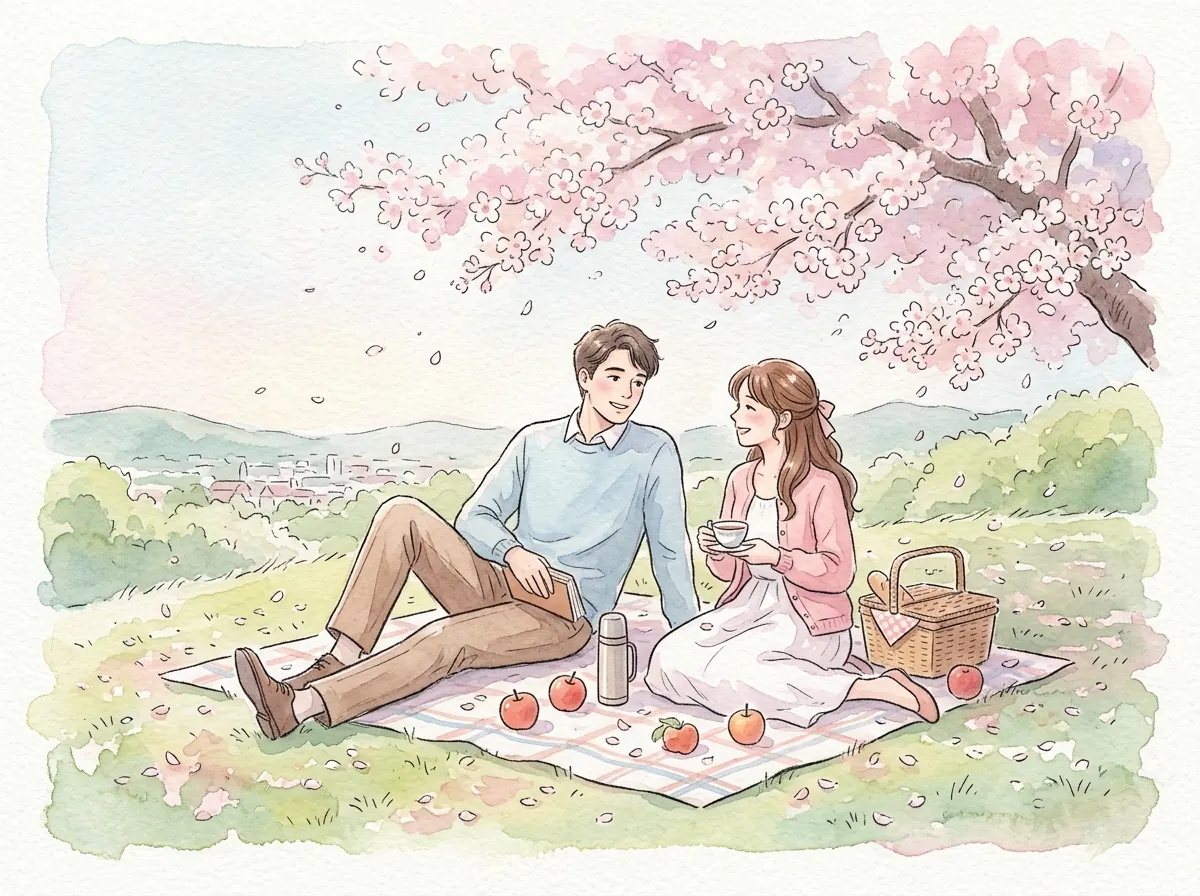 벚꽃 아래 피크닉